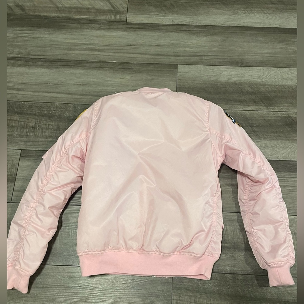Up and Away MA-1 Ladies Pink Flight Jacket With Patches Size Small - Picture 7 of 7